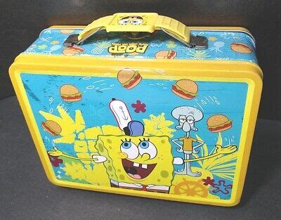 2006 spongebob metal lunch box|krabby patty school lunch.